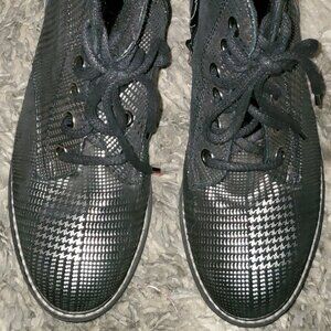 V-Italia 514 La Farfalla Gray Black Plaid Boots, SIZE 7 1/2